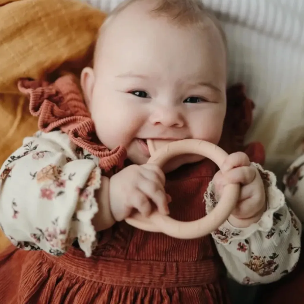 Mushie Anneau De Dentition Chat Rose New