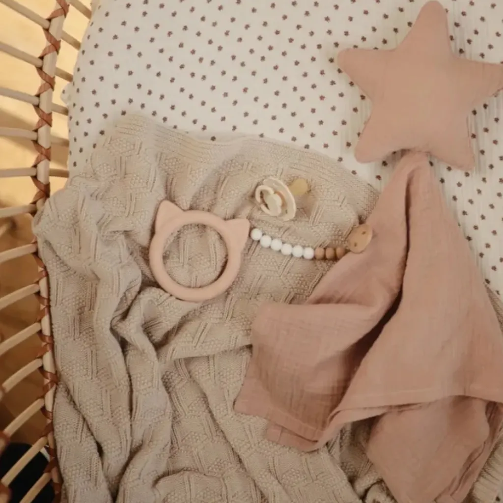 Mushie Anneau De Dentition Chat Rose New