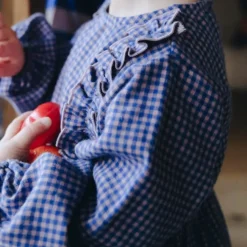 Marlot Paris Barboteuse Zélie Mini Vichy Bleu - Outlet