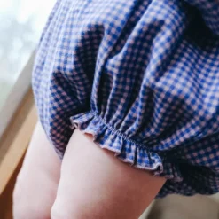 Marlot Paris Barboteuse Zélie Mini Vichy Bleu - Outlet