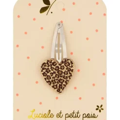 Luciole et Petit Pois Barrette Cœur Léopard - Outlet