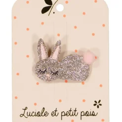 Luciole et Petit Pois Barrette Lapin Glitter - Hot