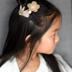 Luciole et Petit Pois Barrette Lapin Glitter - Hot