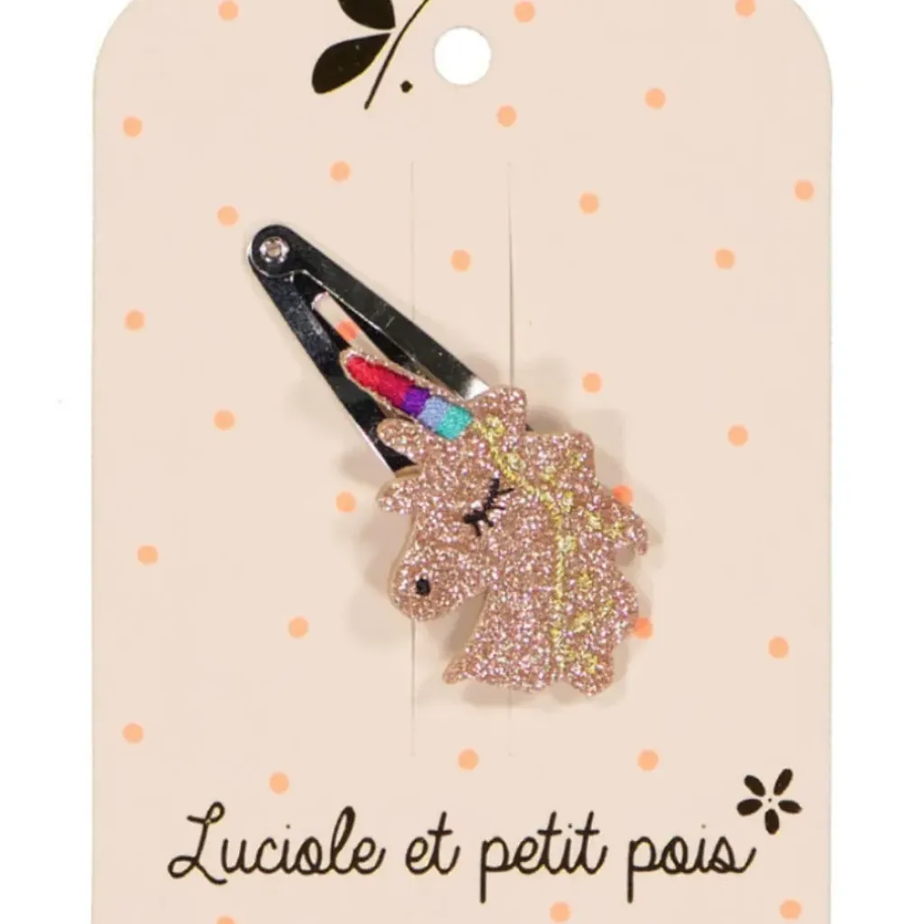 Luciole et Petit Pois Barrette Licorne - Hot