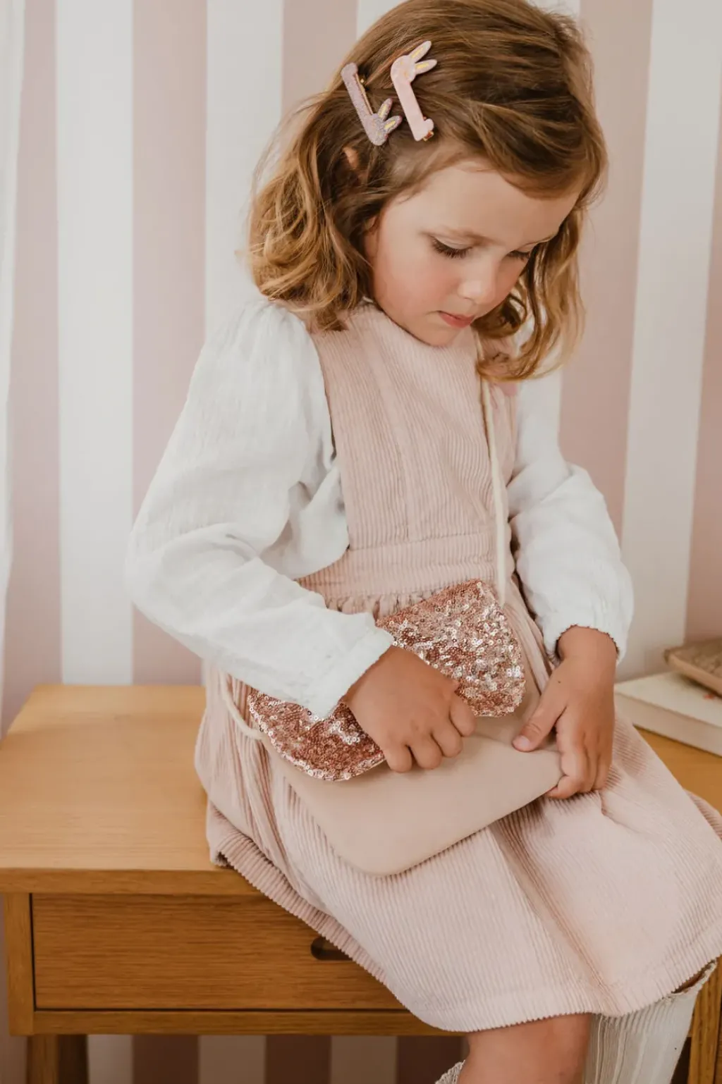 Luciole et Petit Pois Barrettes Trio Lapin Nacre - Discount