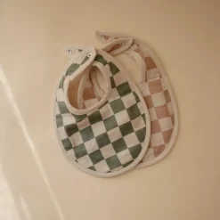 Mushie Bavoirs Vert et Damiers - Clearance