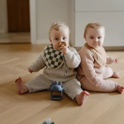 Mushie Bavoirs Vert et Damiers - Clearance