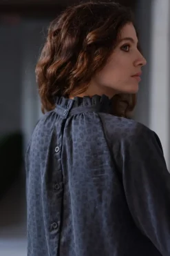 Marlot Paris Blouse Chérie Léopard Indigo - Discount