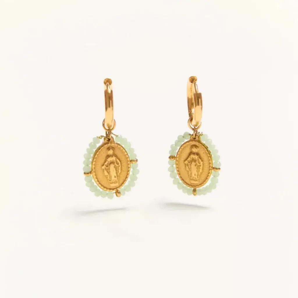 Palas Boucles d'Oreilles Santa Maria Vert d'Eau - New