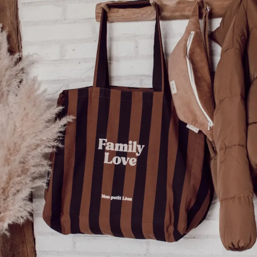 Mon Petit Léon Cabas Rayé "Family Love" - Best