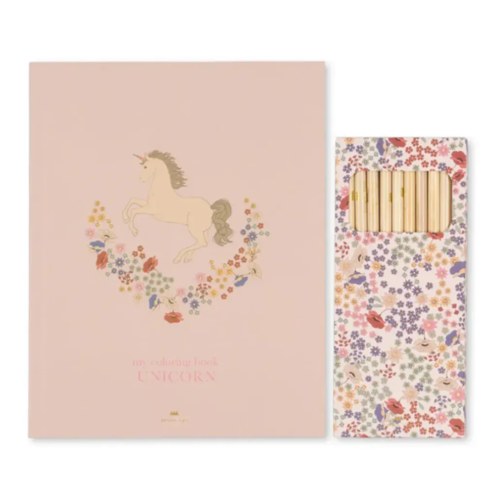 Konges Slojd Cahier de Coloriage et Crayons Licorne - Outlet
