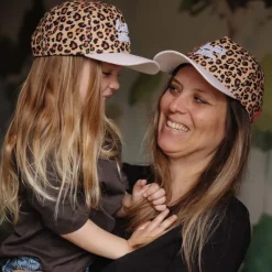 Hello Hossy Casquette Mums Léopard Rayé Écru - Fashion