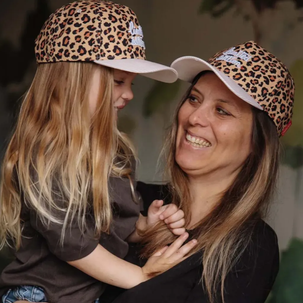 Hello Hossy Casquette Mums Léopard Rayé Écru - Fashion