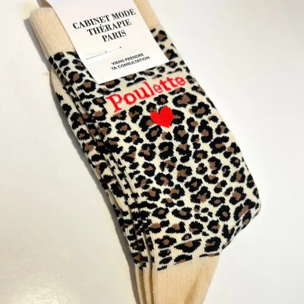 Cabinet Mode Thérapie Paris Chaussette Kids "Poulette" Léopard - Cabinet Mode Thérapie Outlet