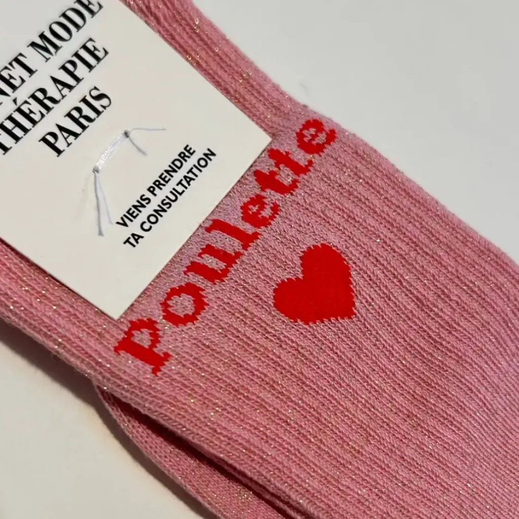 Cabinet Mode Thérapie Paris Chaussette Kids "Poulette" Rose - Cabinet Mode Thérapie Outlet
