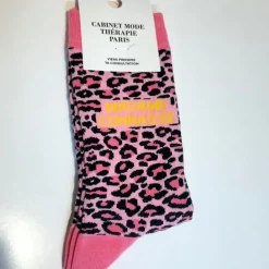 Cabinet Mode Thérapie Paris Chaussette "Madame Connasse" Léopard Rose - Cabinet Mode Thérapie Best