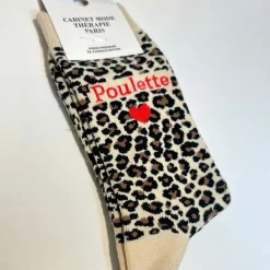 Cabinet Mode Thérapie Paris Chaussette "Poulette" Léopard - Cabinet Mode Thérapie New