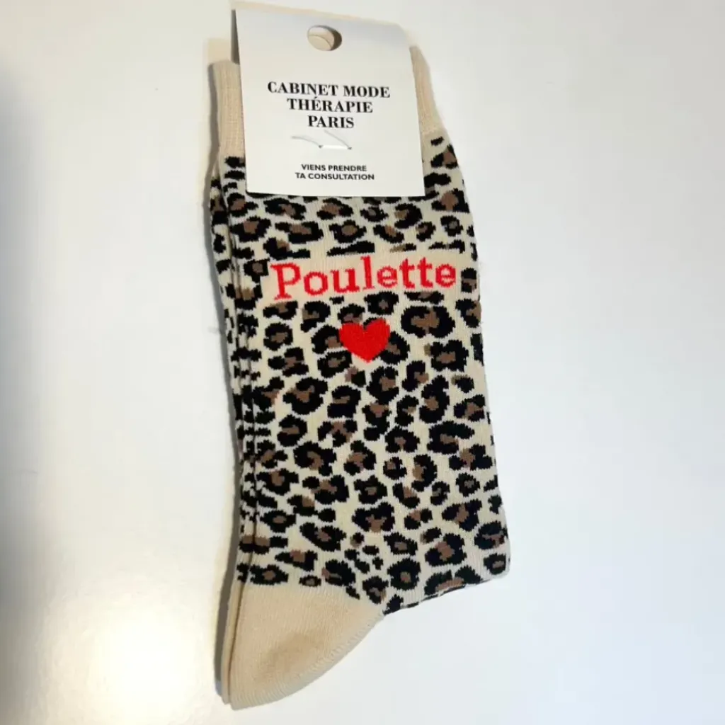 Cabinet Mode Thérapie Paris Chaussette "Poulette" Léopard - Cabinet Mode Thérapie New