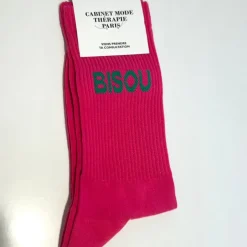 Cabinet Mode Thérapie Paris Chaussettes "Bisou" Rose - Cabinet Mode Thérapie Sale