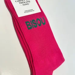 Cabinet Mode Thérapie Paris Chaussettes "Bisou" Rose - Cabinet Mode Thérapie Sale