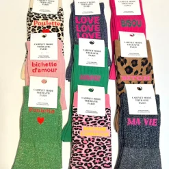 Cabinet Mode Thérapie Paris Chaussettes "Bisou" Rose - Cabinet Mode Thérapie Sale