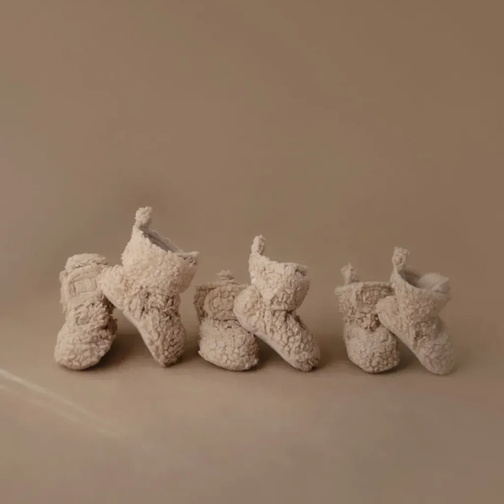 Mushie chaussons Bébé Sherpa Beige - Online