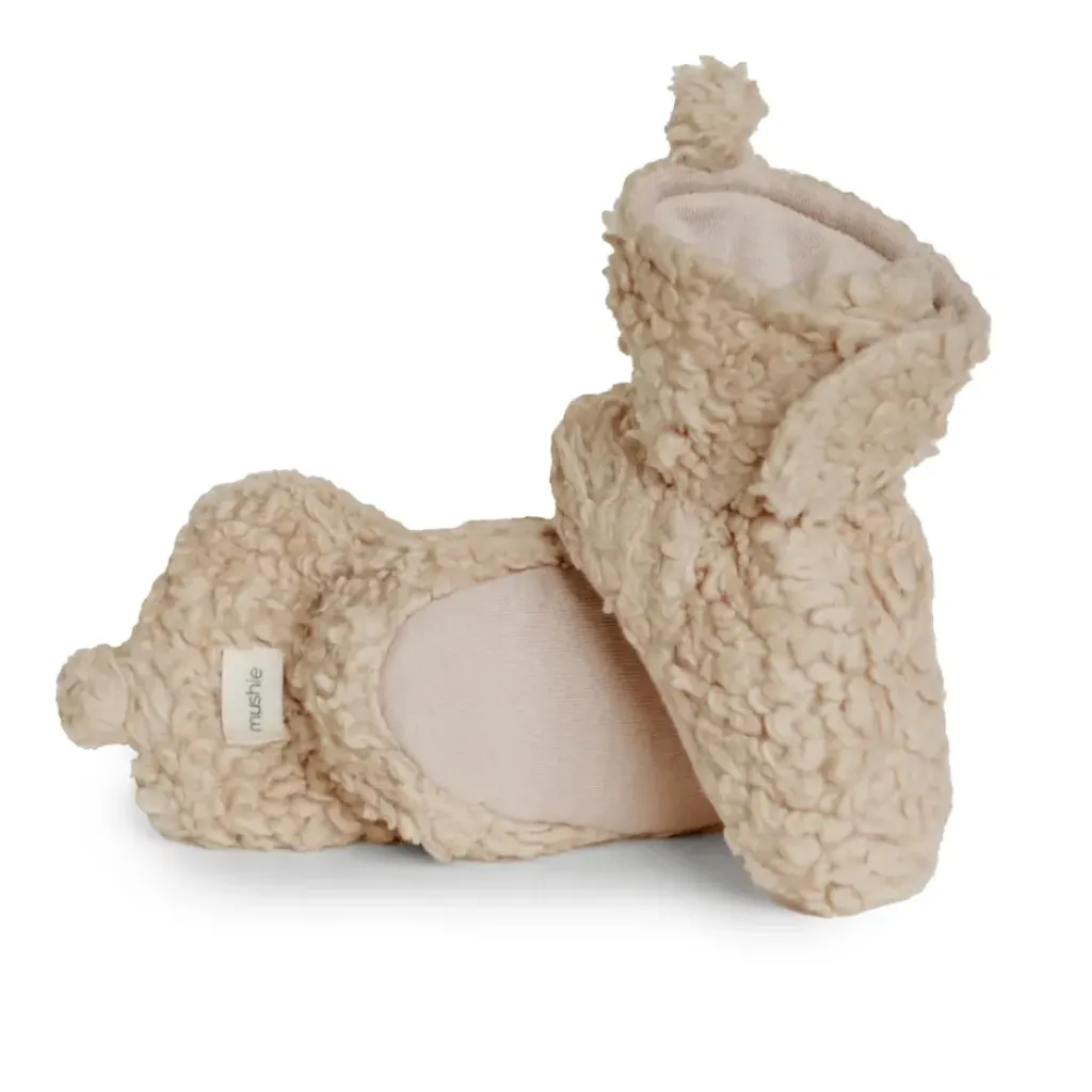 Mushie chaussons Bébé Sherpa Beige - Online