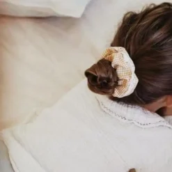 Gentil Coquelicot Chouchou Vichy et Macramé - New