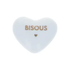 Mercredi Coeur Porcelaine "Bisous" - Atelier Jasmin Hot