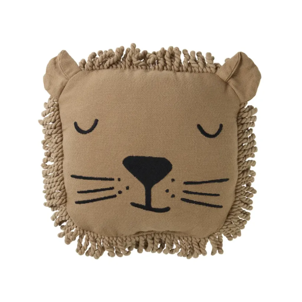 nobodinoz Coussin Brodé Lion Sesame - Online