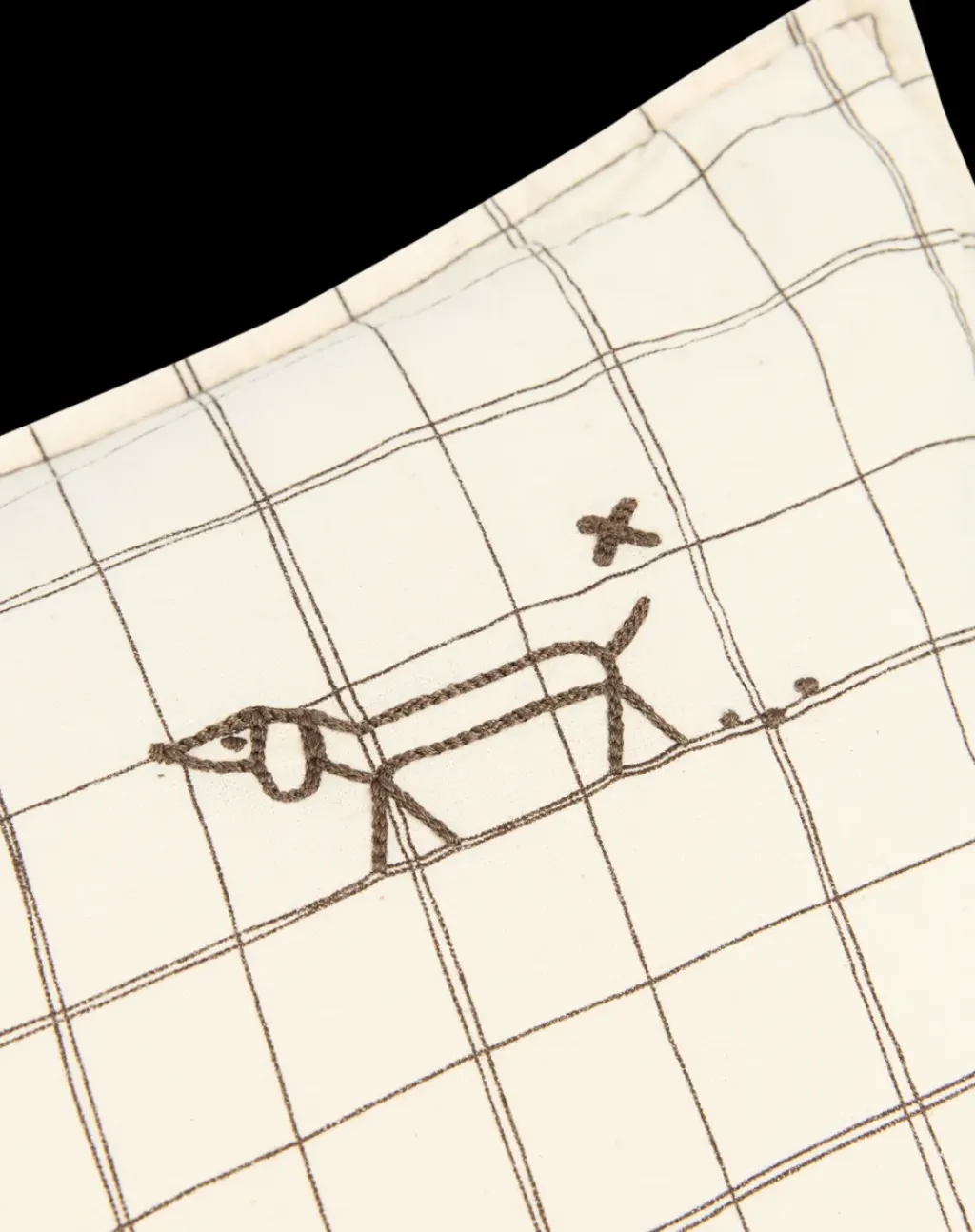 nobodinoz Coussin Rectangulaire Natural Grid - Sale