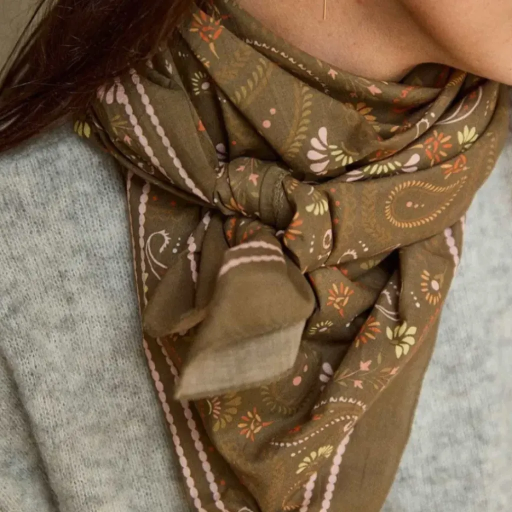 Gabrielle Paris Foulard Cachemire Olive - Outlet