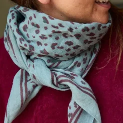 Gabrielle Paris Foulard Laine Léopard Acier - New