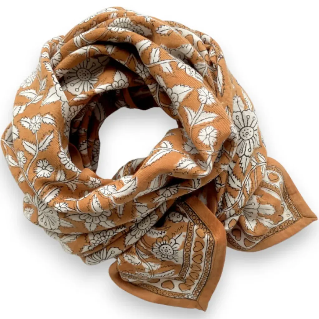 Apaches Collections Foulard Latika Coeurs Châtaigne - Online
