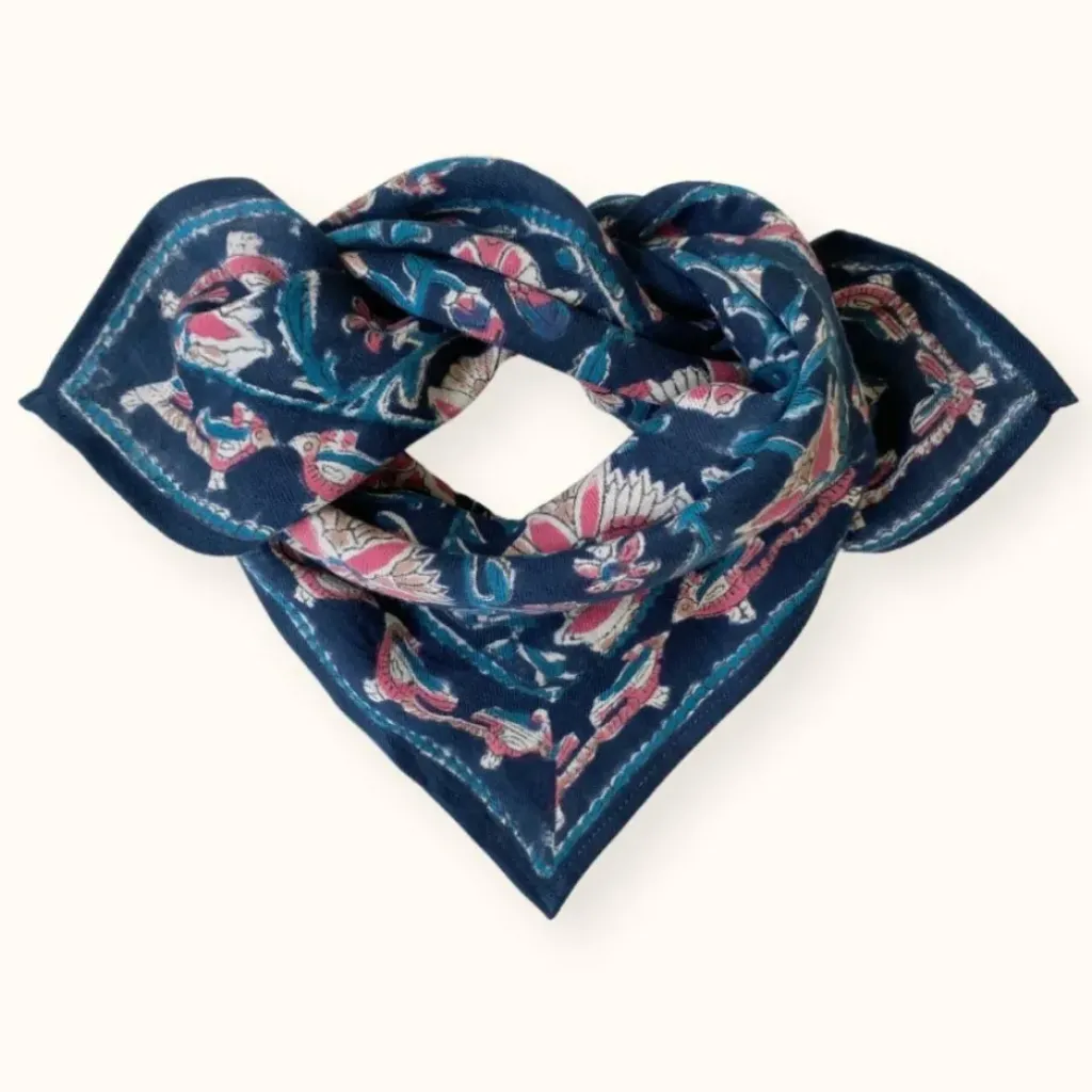Apaches Collections Foulard Manika Bird Céleste - Outlet