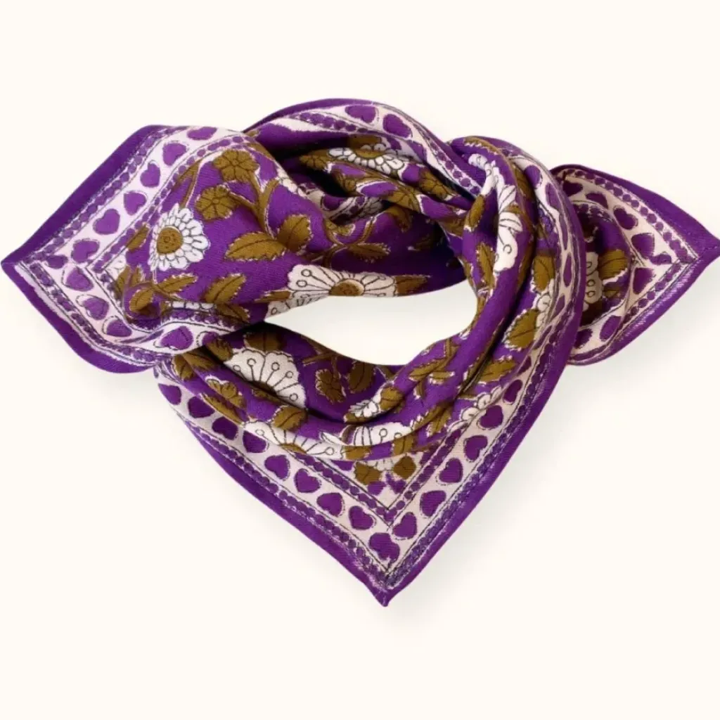 Apaches Collections Foulard Manika Cœur Violet - Outlet