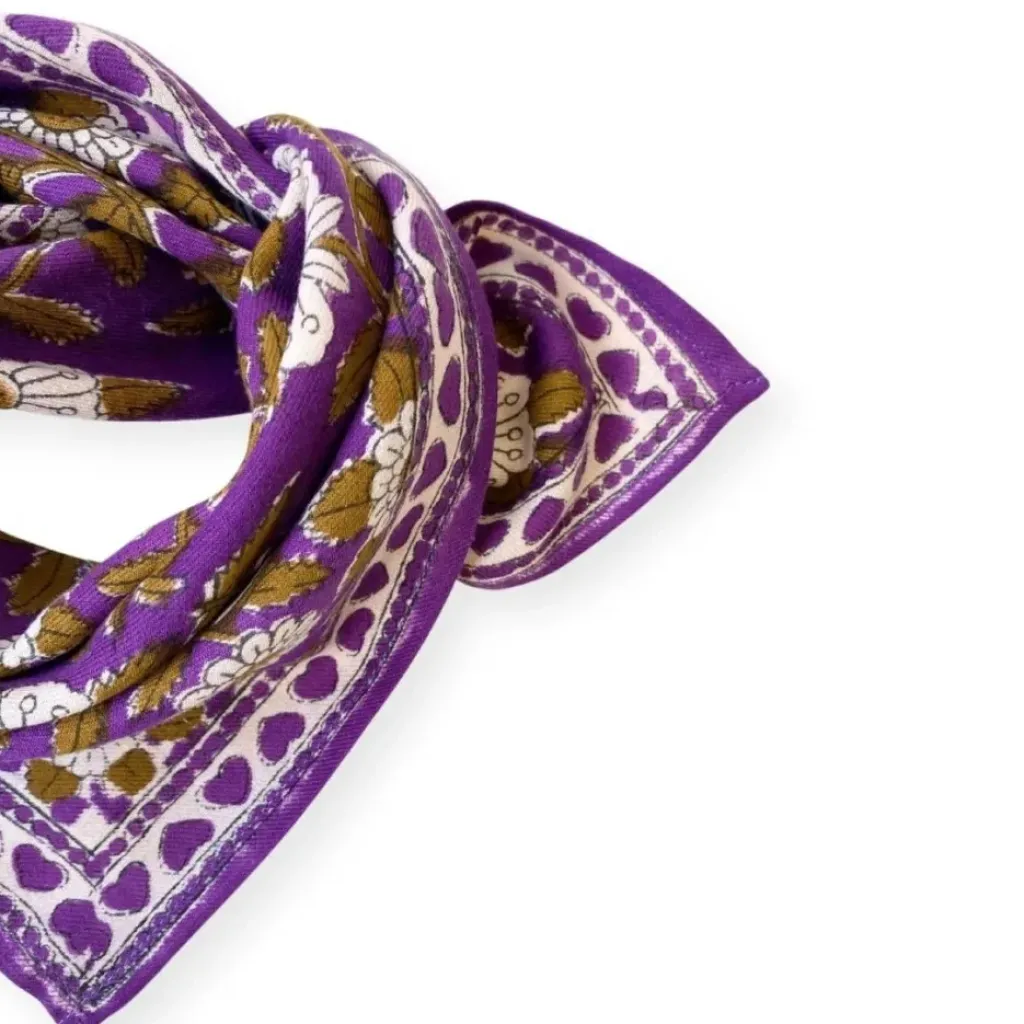 Apaches Collections Foulard Manika Cœur Violet - Outlet