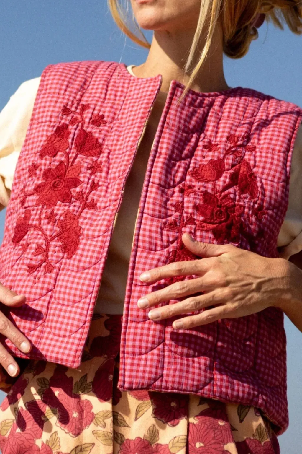 Apaches Collections Gilet Sakari Khadi Fuchsia - Fashion