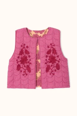 Apaches Collections Gilet Sakari Khadi Fuchsia - Fashion