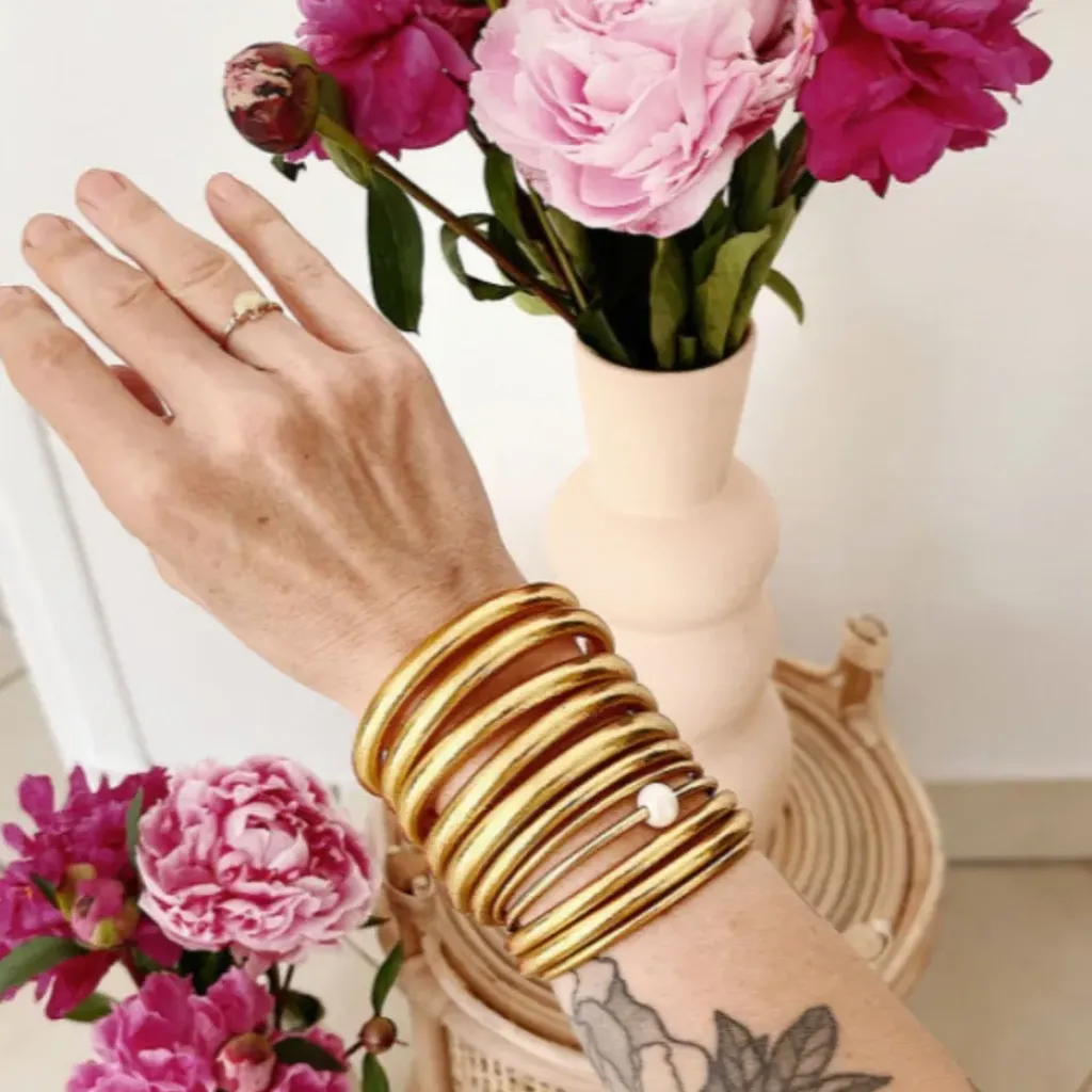 Chérie Sheriff Jonc Bouddhiste Épais Or Clair - Best