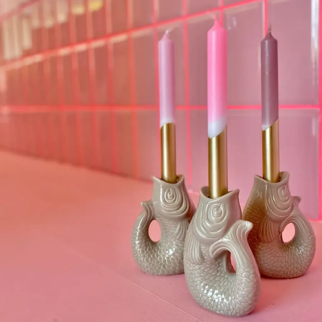 Pink Stories Lot de 3 Bougies Dip Dye Harvest Moon - Hot