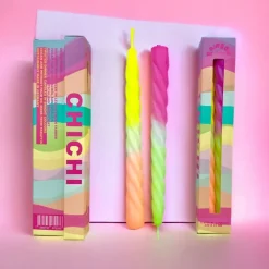 Pink Stories Lot de 2 Bougies Torsadés Rainbow Chichi - New