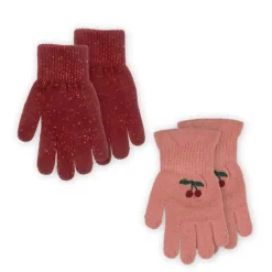 Konges Slojd Lot de 2 Paires de Gants Cerises - Online