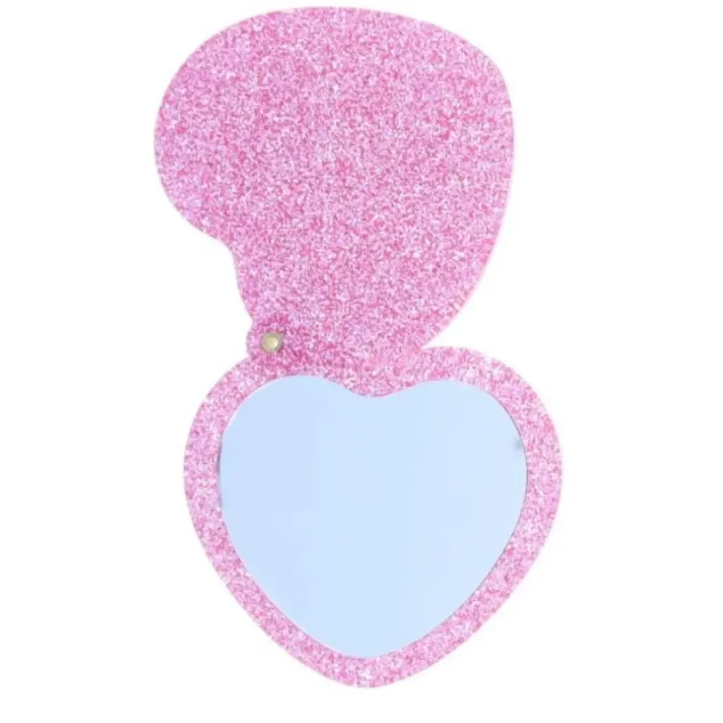 Petit Toi Miroir Cœur Rose à Paillettes - Hot