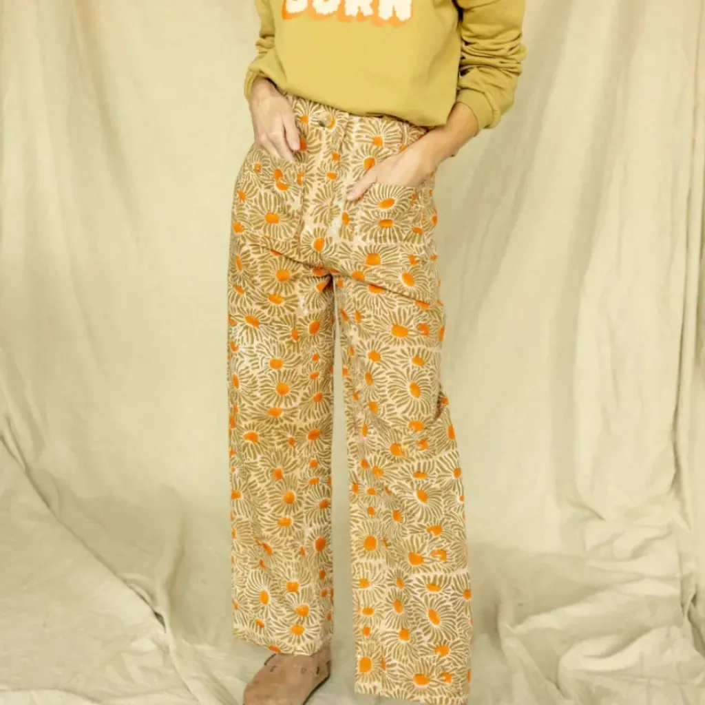 Apaches Collections Pantalon Sari Marguerite Olive - Clearance