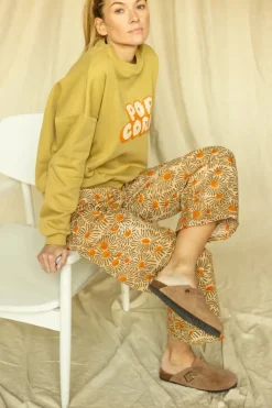 Apaches Collections Pantalon Sari Marguerite Olive - Clearance