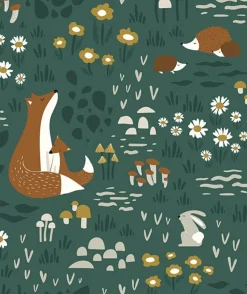 Lilipinso Papier Peint Animaux de la Forêt - Sale