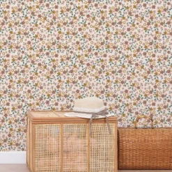 Lilipinso Papier Peint Capucine Fleurs Rose - Fashion