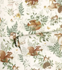 Lilipinso Papier Peint Forest Animaux de la Forêt Beige - Hot
