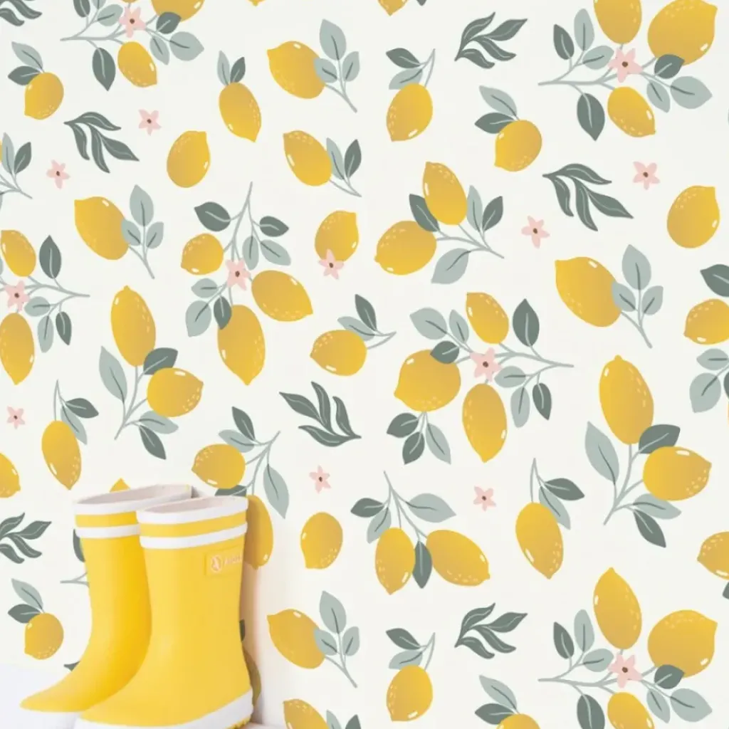 Lilipinso Papier Peint Louise Citrons Jaunes - Outlet